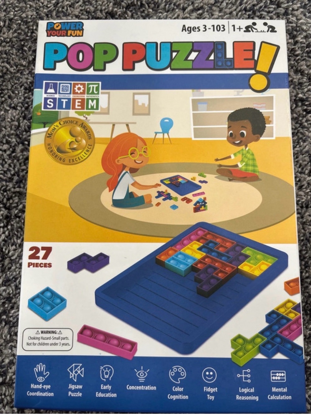 Pop Puzzle! Kids STEM Fidget Puzzle Game - Multicolor